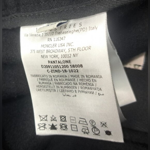 Moncler Men's Sweatpants Wool Nylon Black Size XS 28-31W - Picture 14 of 14